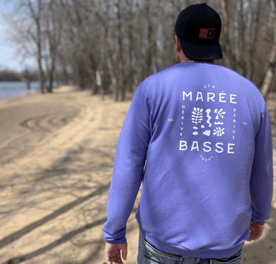Crewneck «Marée Basse» - Purple Shell - Dérive ecobrand