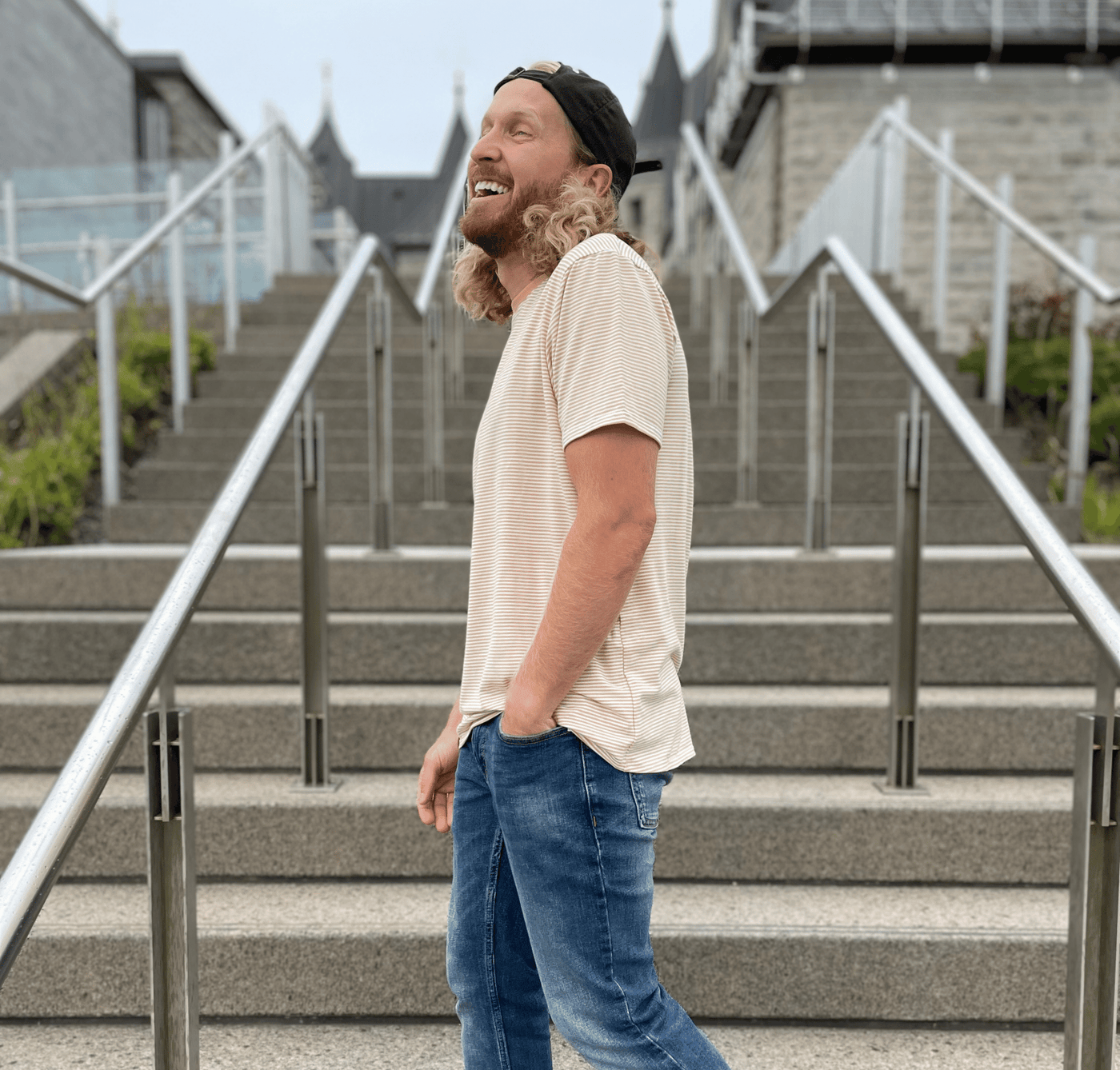 T Shirt Bambou 'Golden' par Derive ecobrand - T Shirt Homme québécois minimaliste en coton biologique et bambou