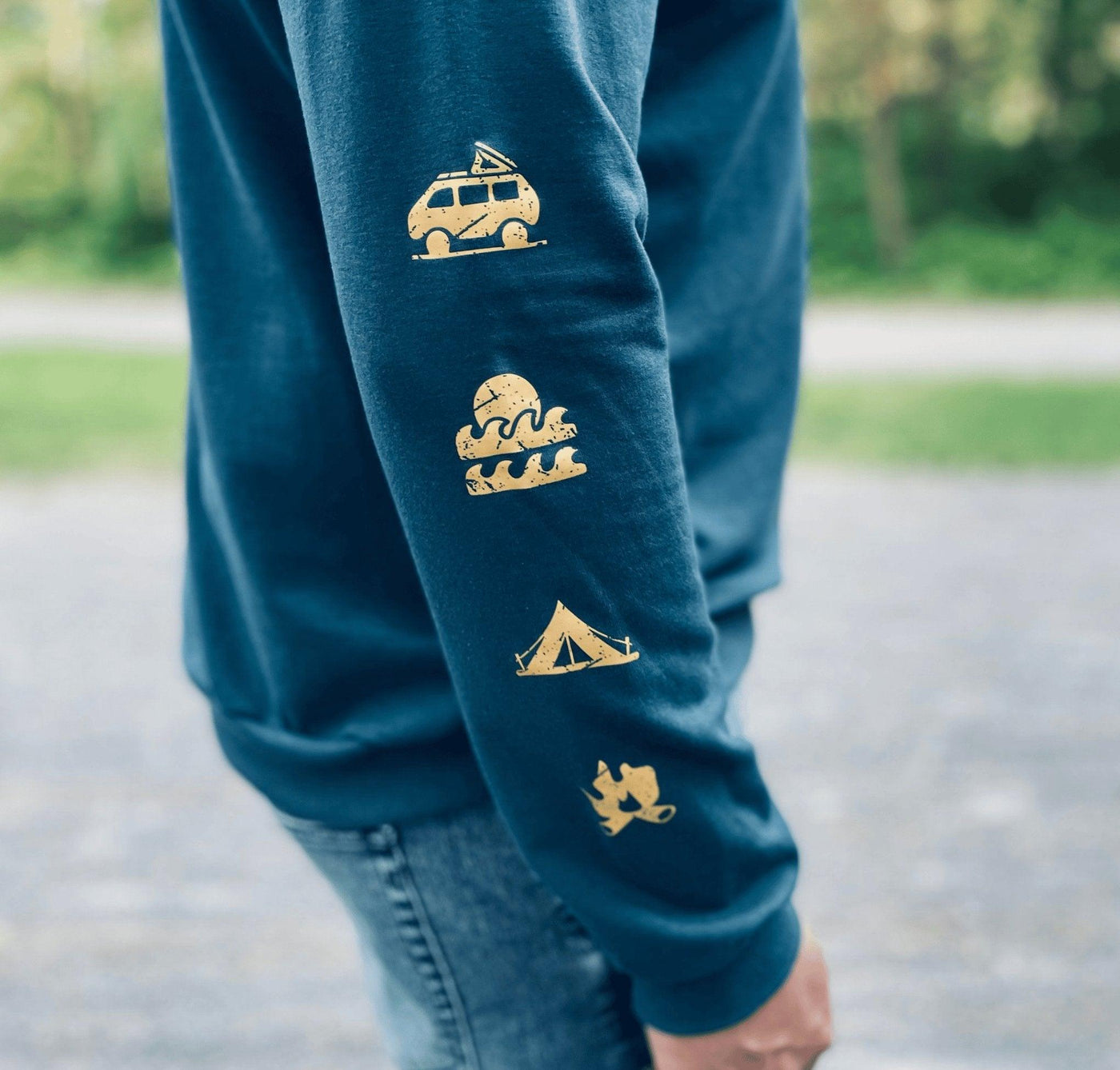 Crewneck «Camping Season» - Serenity - Dérive ecobrand