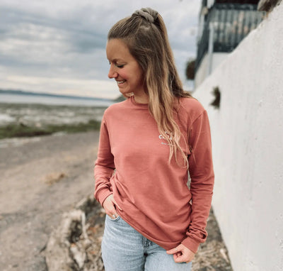 Crewneck «Vie de chalet» - Rouge brique - Dérive ecobrand
