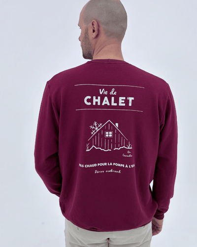 Crewneck «Vie de chalet» - Merlot - Dérive ecobrand