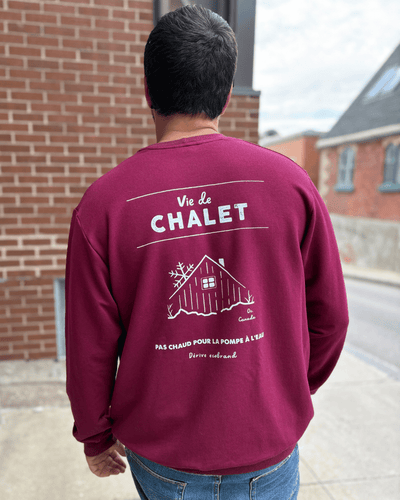 Crewneck «Vie de chalet» - Merlot - Dérive ecobrand