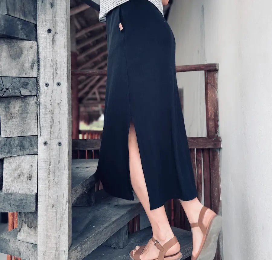 Jupe en Bambou Stretch - Noir - Dérive ecobrand