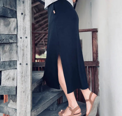 Jupe en Bambou Stretch - Noir - Dérive ecobrand
