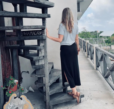 Jupe en Bambou Stretch - Noir - Dérive ecobrand