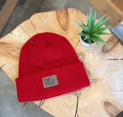 Tuque en cachemire recyclé & laine de mérinos - rouge - Dérive ecobrand