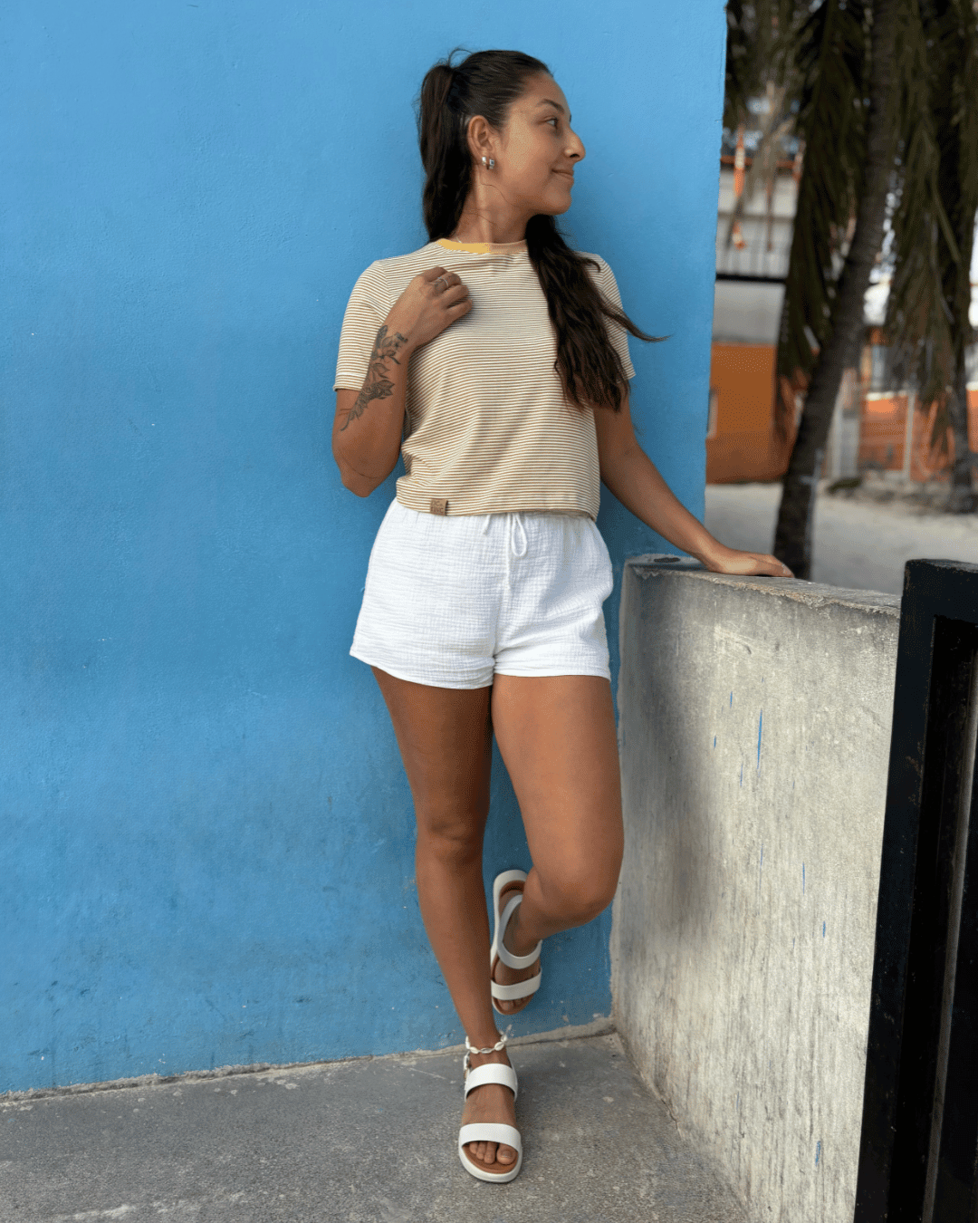 T-shirt crop top bambou «Golden» - Dérive ecobrand