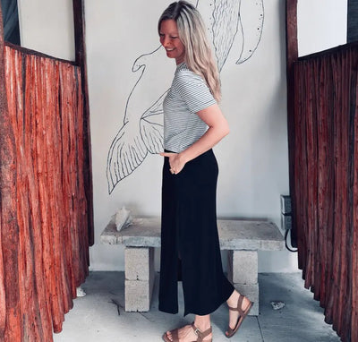 Jupe en Bambou Stretch - Noir - Dérive ecobrand