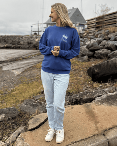 Crewneck «Route du Fleuve» Oversize - Deep Blue - Dérive ecobrand