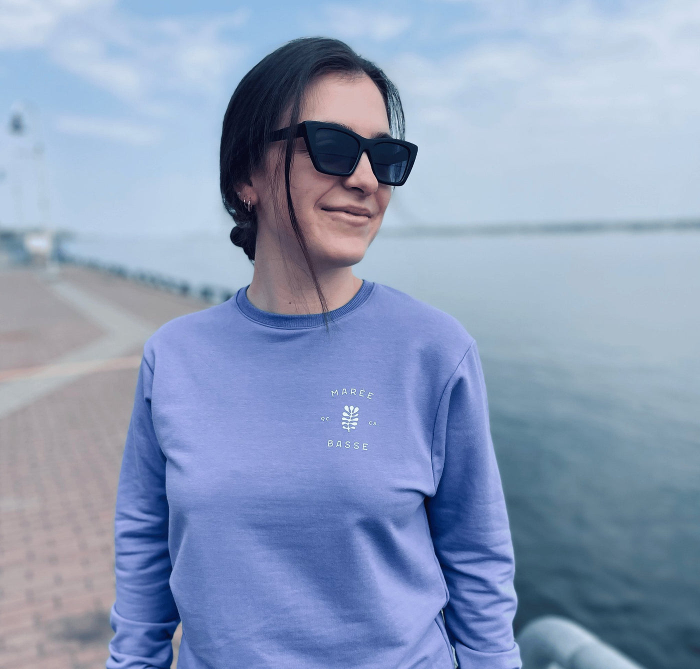 Crewneck «Marée Basse» - Purple Shell - Dérive ecobrand