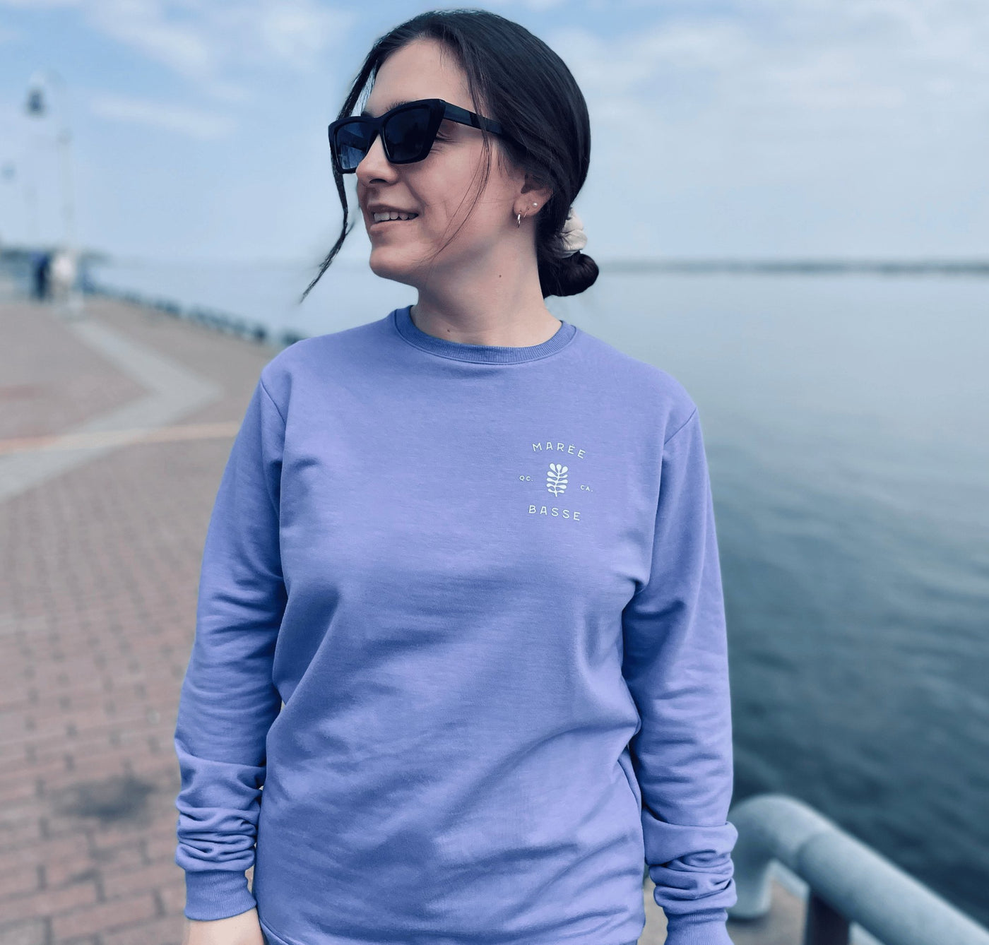 Crewneck «Marée Basse» - Purple Shell - Dérive ecobrand