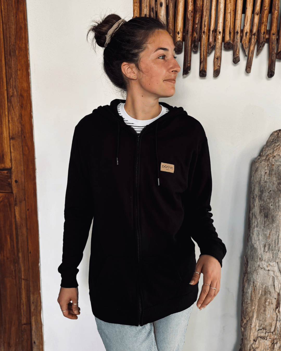 Hoodie à fermeture éclair «Dérive» - Noir - Dérive ecobrand