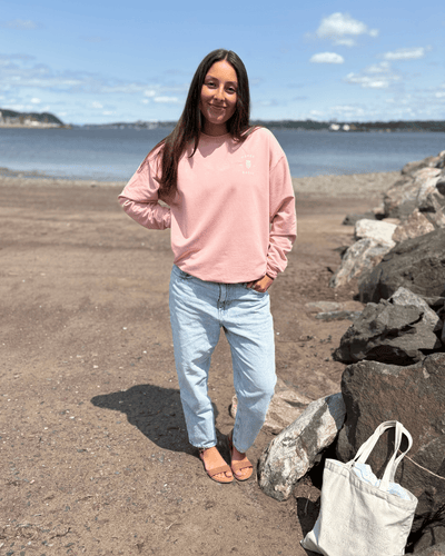 Crewneck «Marée Basse» Oversize - Soft Pink - Dérive ecobrand