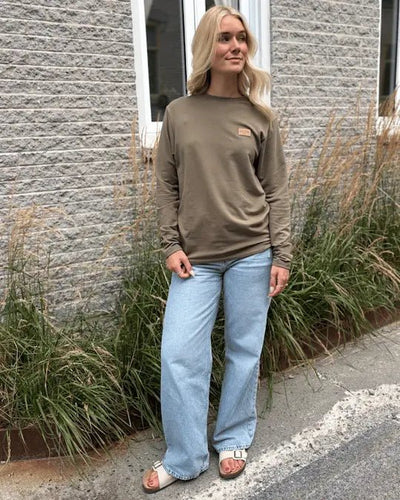 T-Shirt manches longues «Dérive» - French Terry Olive - Dérive ecobrand