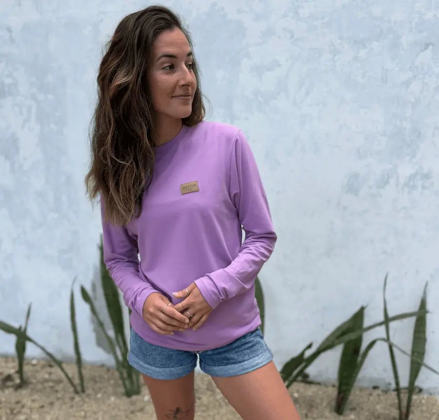 T-Shirt manches longues «Dérive» - French Terry Lilas - Dérive ecobrand