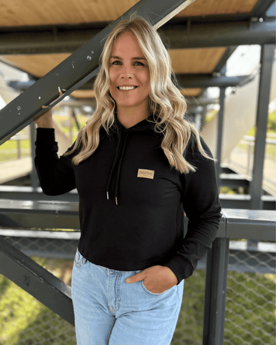 Hoodie crop top «Dérive» - Noir - Dérive ecobrand