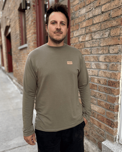 T-Shirt manches longues «Dérive» - French Terry Olive