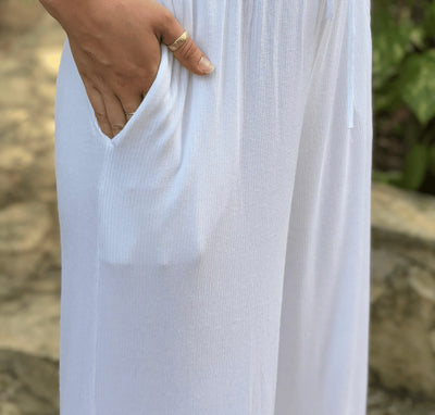 Pantalon «Flow» Tencel Stretch - Eggshell - Dérive ecobrand