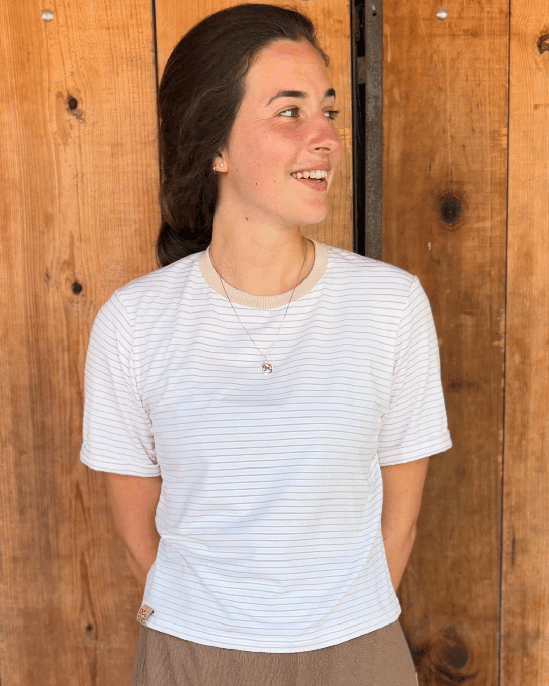 T-shirt crop top bambou «Biscotti» - Dérive ecobrand