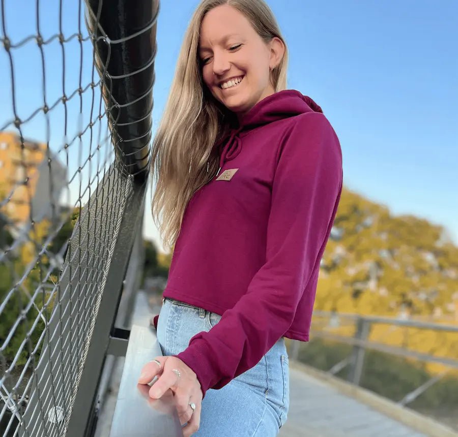 Hoodie crop top «Merlot» - Dérive ecobrand