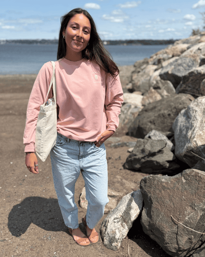 Crewneck «Marée Basse» Oversize - Soft Pink - Dérive ecobrand
