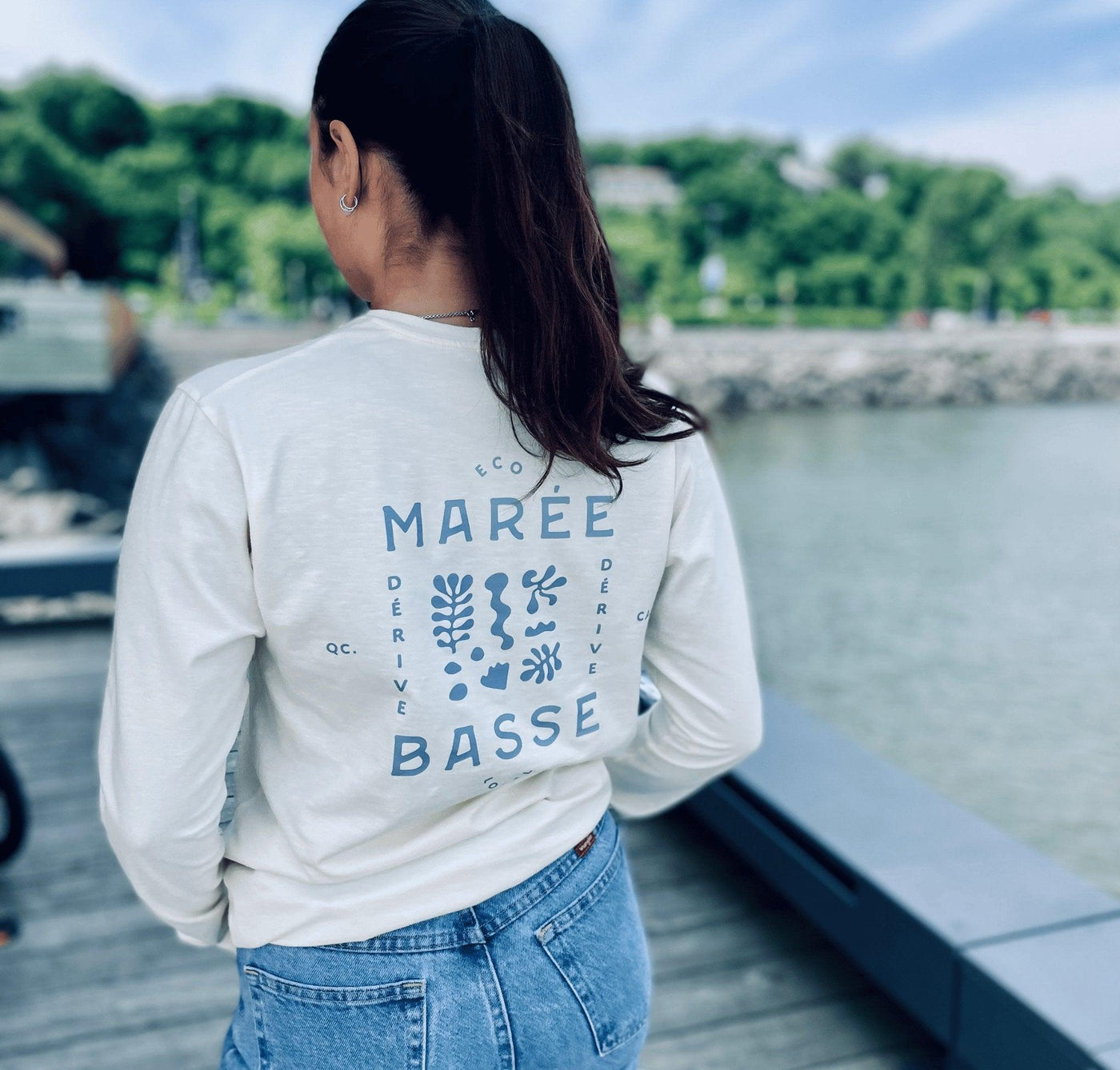 T - Shirt Manches Longues «Marée Basse» - Ivoire - Dérive ecobrand