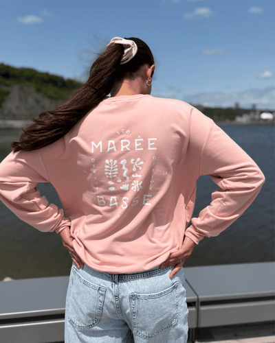 Crewneck «Marée Basse» Oversize - Soft Pink - Dérive ecobrand