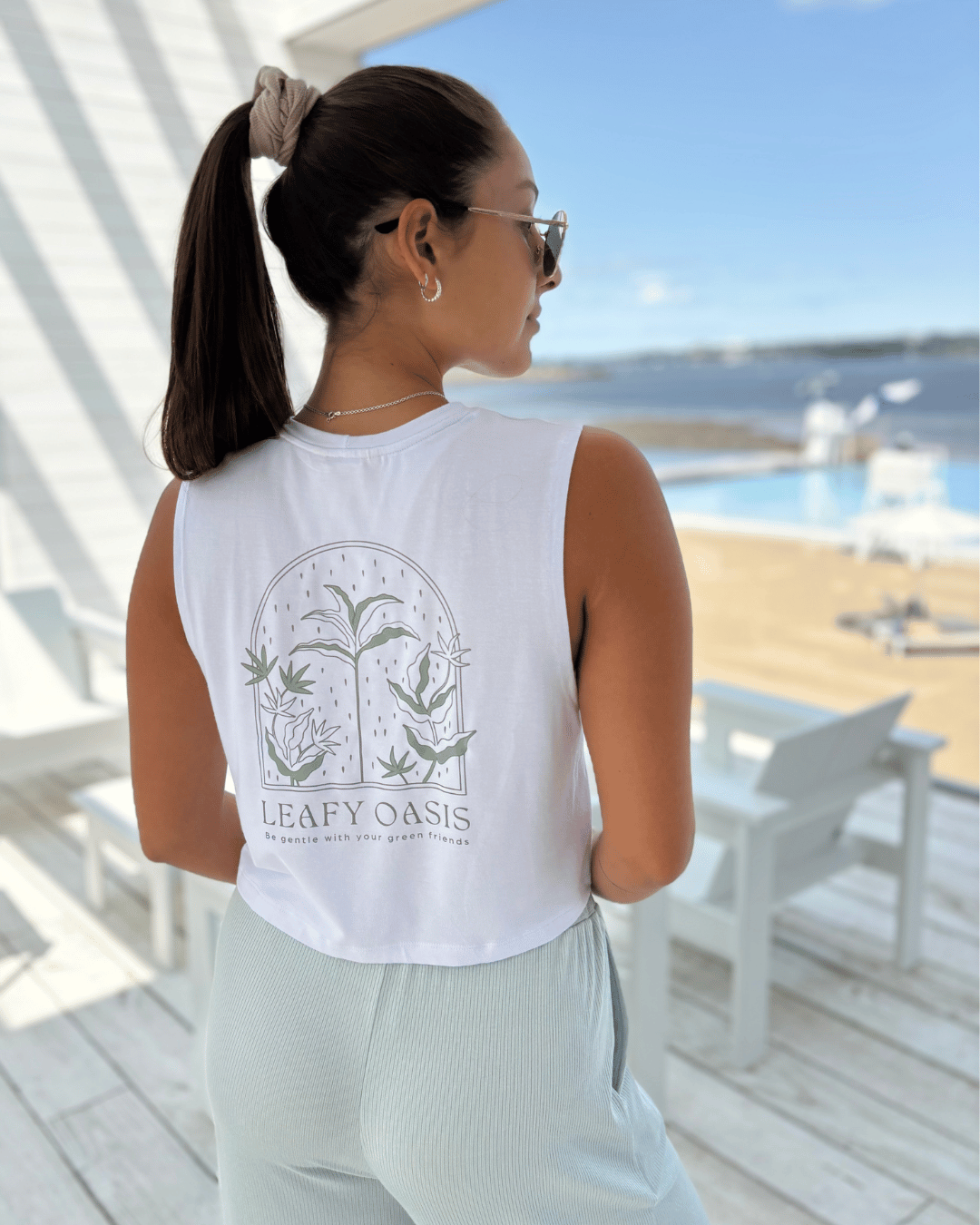 Camisole crop top «Leafy Oasis» - Dérive ecobrand