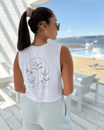 Camisole crop top «Leafy Oasis» - Dérive ecobrand