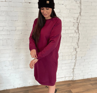Tunique bambou fleece - Merlot - Dérive ecobrand