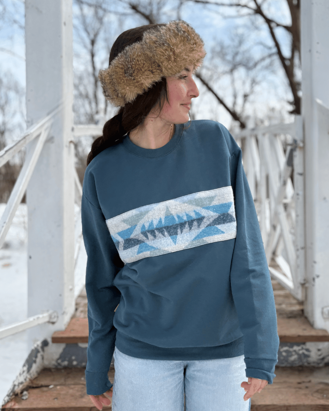 Crewneck «Tribu» Oversize - Serenity - Dérive ecobrand