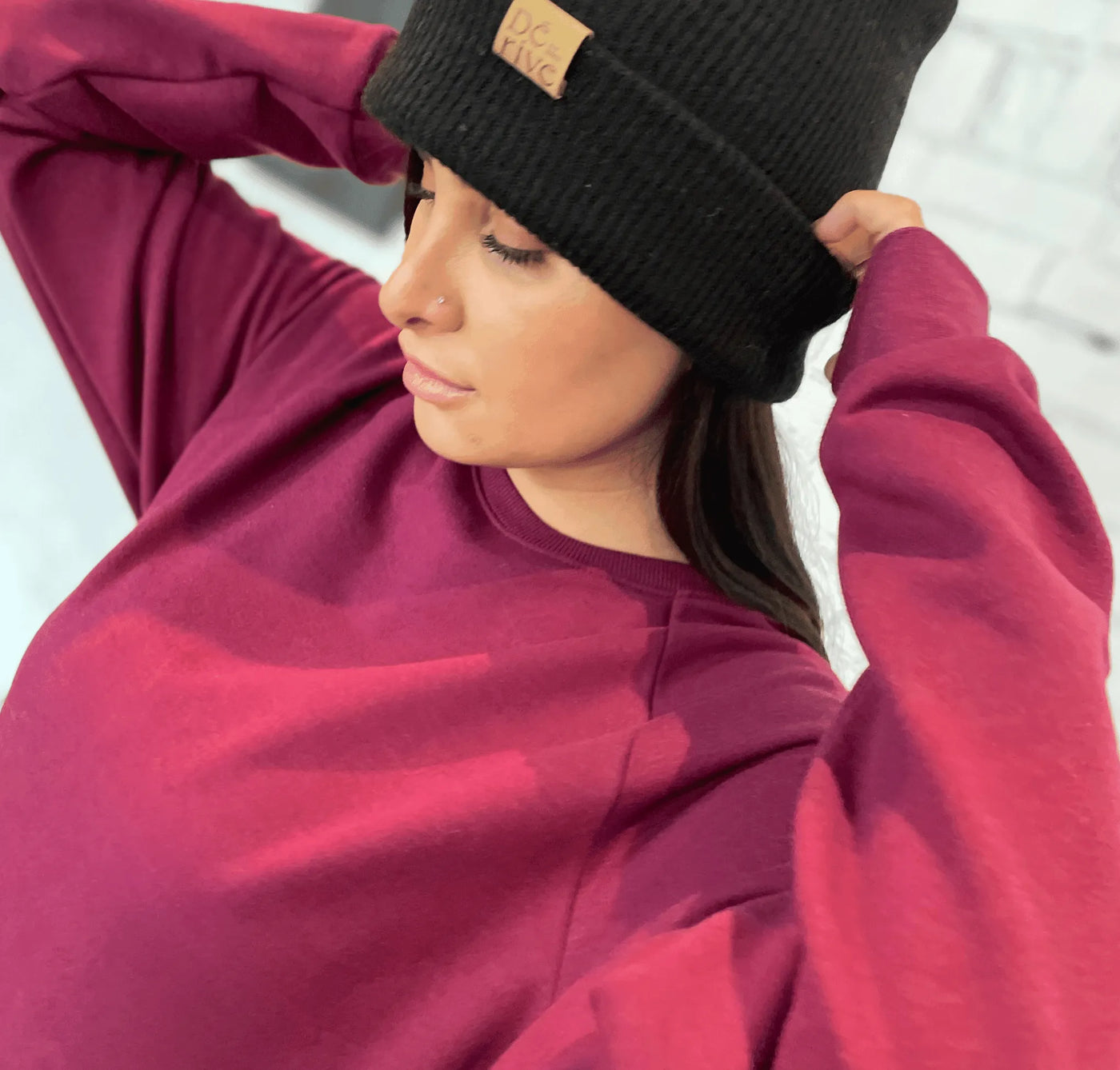 Tunique bambou fleece - Merlot - Dérive ecobrand