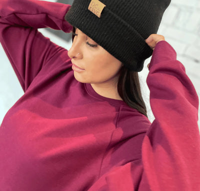 Tunique bambou fleece - Merlot - Dérive ecobrand