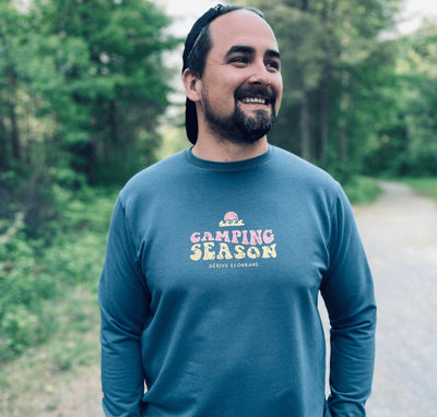 Crewneck «Camping Season» - Serenity - Dérive ecobrand