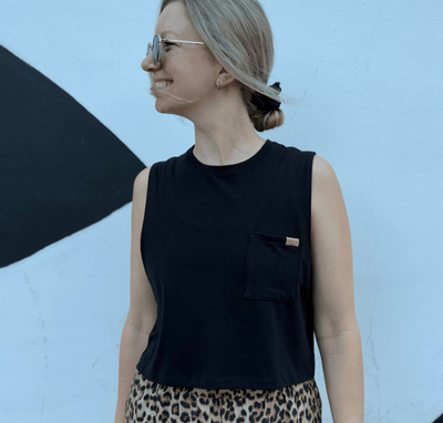 Camisole Crop Top «Basic» - Noir - Dérive ecobrand