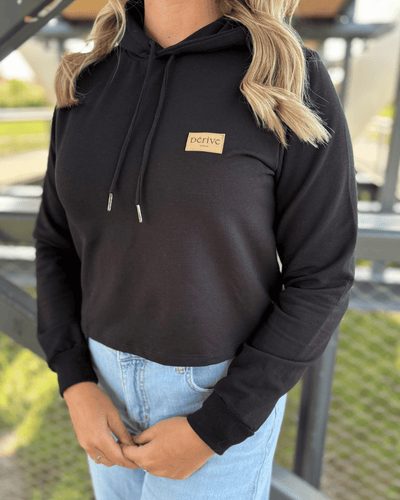 Hoodie crop top «Dérive» - Noir - Dérive ecobrand