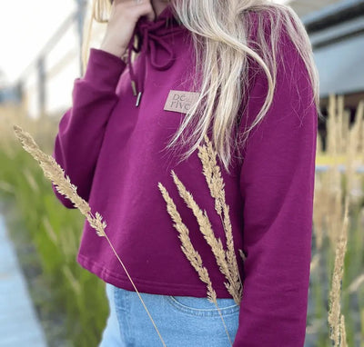 Hoodie crop top «Merlot» - Dérive ecobrand