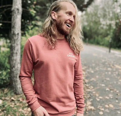 Crewneck «Vie de chalet» - Rouge brique - Dérive ecobrand