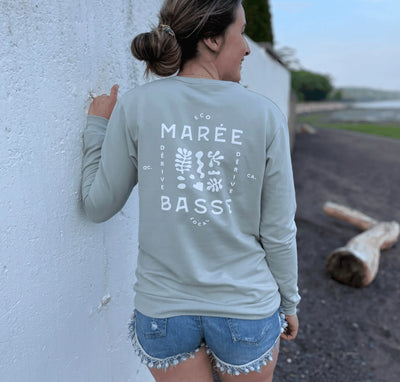 Crewneck «Marée Basse» - Sauge - Dérive ecobrand