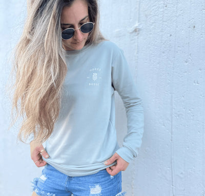 Crewneck «Marée Basse» - Sauge - Dérive ecobrand