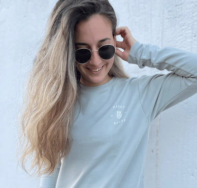Crewneck «Marée Basse» - Sauge - Dérive ecobrand