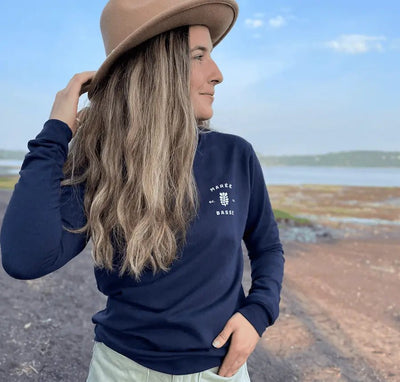 Crewneck «Marée Basse» - Navy - Dérive ecobrand