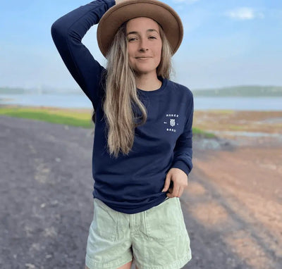 Crewneck «Marée Basse» - Navy - Dérive ecobrand