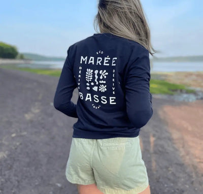 Crewneck «Marée Basse» - Navy - Dérive ecobrand