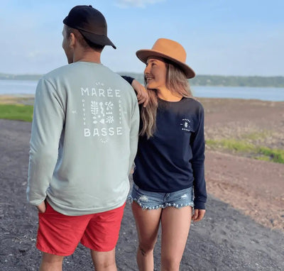 Crewneck «Marée Basse» - Navy - Dérive ecobrand
