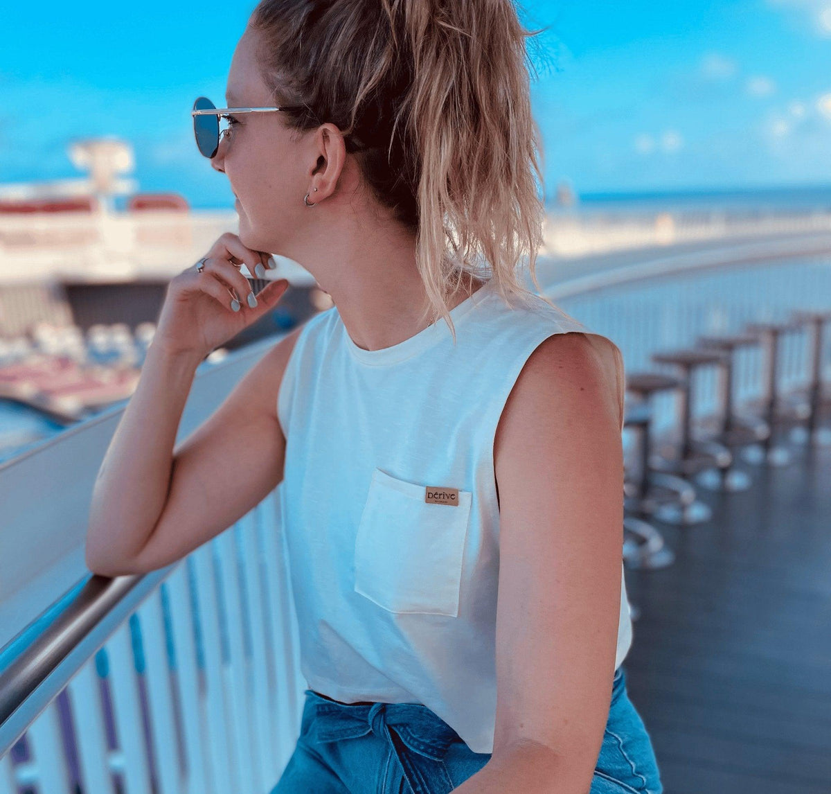 Camisole Crop Top «Basic» - Ivoire - Dérive ecobrand