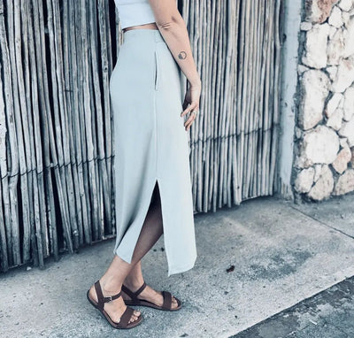 Jupe en Bambou Stretch - Sauge - Dérive ecobrand