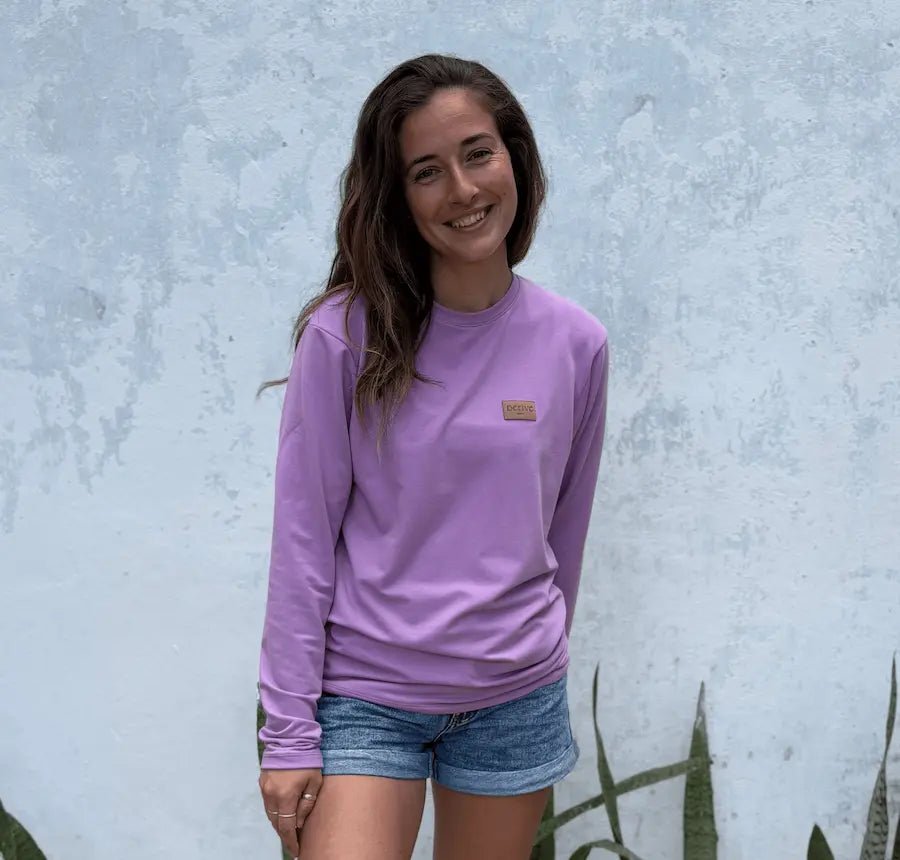 T-Shirt manches longues «Dérive» - French Terry Lilas - Dérive ecobrand