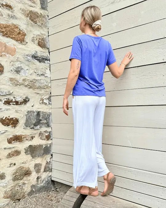 T-shirt Col en V Tencel «Orchid» - Dérive ecobrand