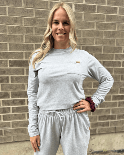 T-Shirt manches longues «Gris Perle» - Dérive ecobrand